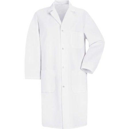VF IMAGEWEAR Red Kap® Men's Gripper-Front Lab Coat, White, Poly/Cotton, 3XL 5080WHRG3XL